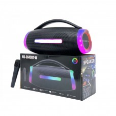 Портативна Bluetooth колонка MS-3643BT-W з бездротовим мікрофоном, RGB-підсвічування, USB, SD, FM, AUX, 20 Вт