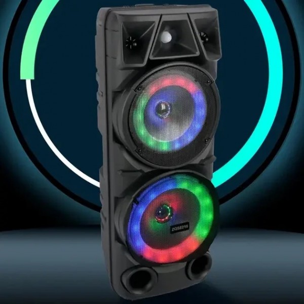 ZQS2801 Портативная Bluetooth колонка 20 Вт, 2x8", 4500 мАч, пульт ДУ, микрофон, музыка везде