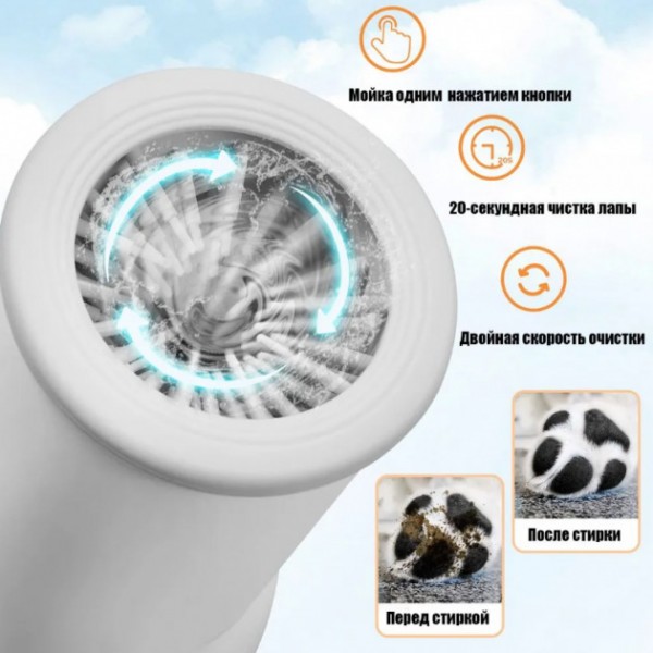 Лапмойка автоматическая Pet Foot Wash 827-6 с силиконовыми щетинками для очистки лап от USB
