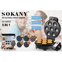 Мультипекар 5в1 з формами, 1000Вт, SK-08093. Бутербродниця, Вафельниця