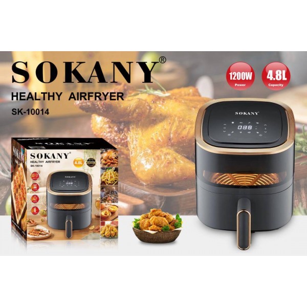 Аэрофритюрница Sokany SK-10014 1200 Вт 4.8л сенсорная  безмасляная 