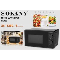 Мікрохвильова піч Sokany SK-439 1280 Вт 20 літрів 5 рівнів потужності