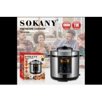 Мультиварка-скороварка-пароварка Sokany SK-07055 7 л | 3 в 1 | Електрична з таймером | Скороварка, пароварка, мультиварка 1000 Вт