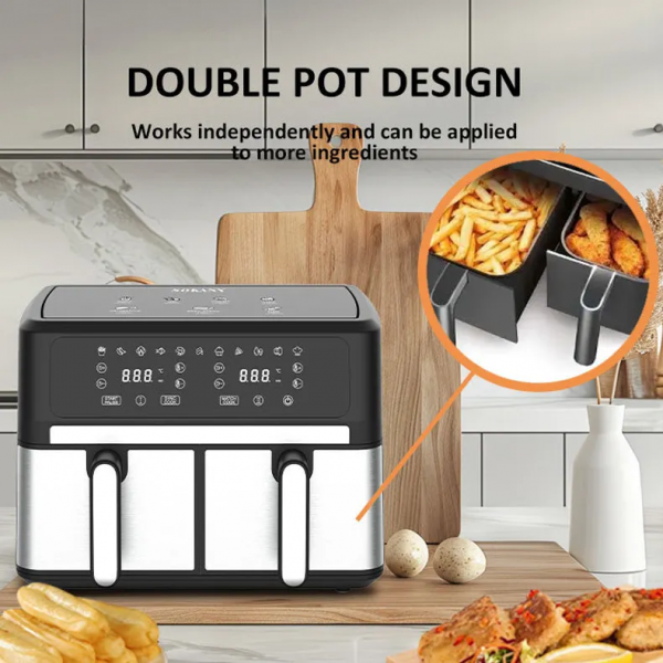 Мультипечь двухкамерная аэрофритюрница Sokany SK-10041 1500+1500Вт 5+5л
