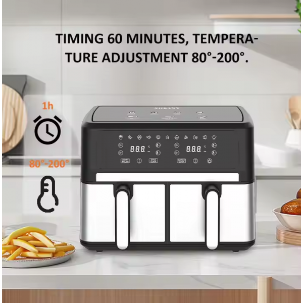 Мультипечь двухкамерная аэрофритюрница Sokany SK-10041 1500+1500Вт 5+5л