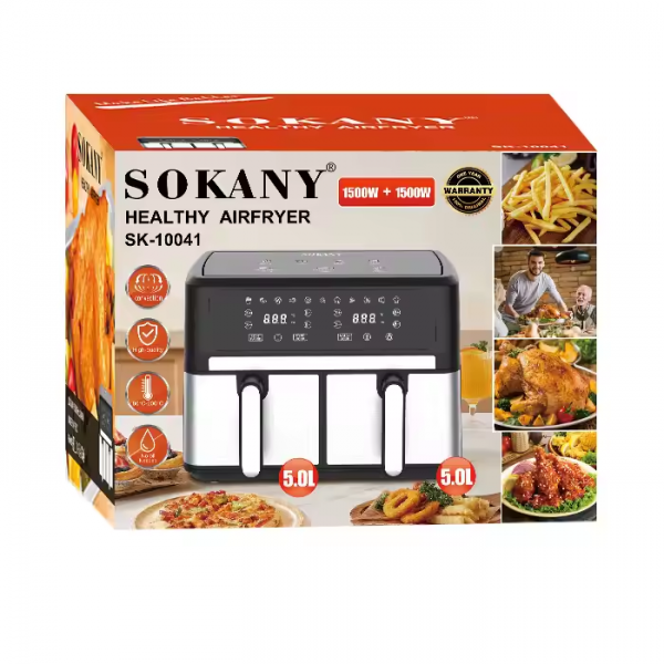 Мультипечь двухкамерная аэрофритюрница Sokany SK-10041 1500+1500Вт 5+5л