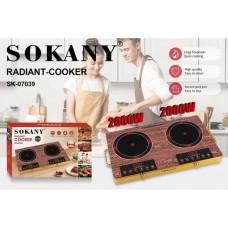 Настільна електроплита Sokany SK-07039, 2 конфорки по 2000 Вт
