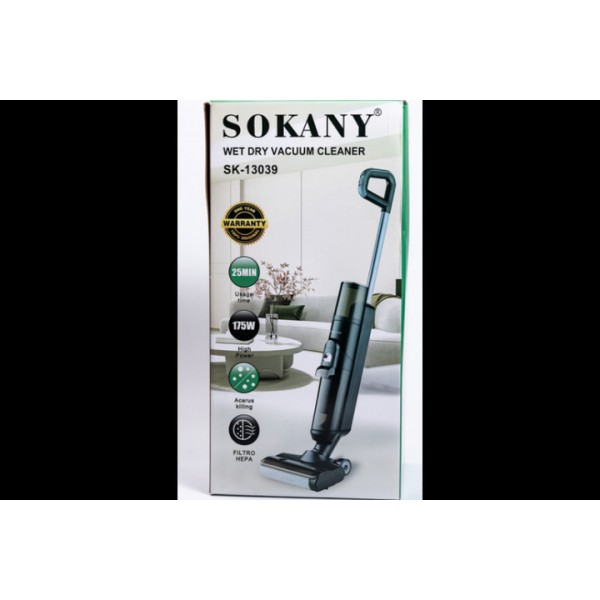 Пылесос на аккумуляторе 175Вт  моющий для сухой и влажной уборки Sokany, SK-13039 