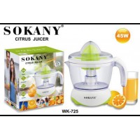 Соковитискач для цитрусових 45Вт, 700мл, від мережі, Sokany WK-725