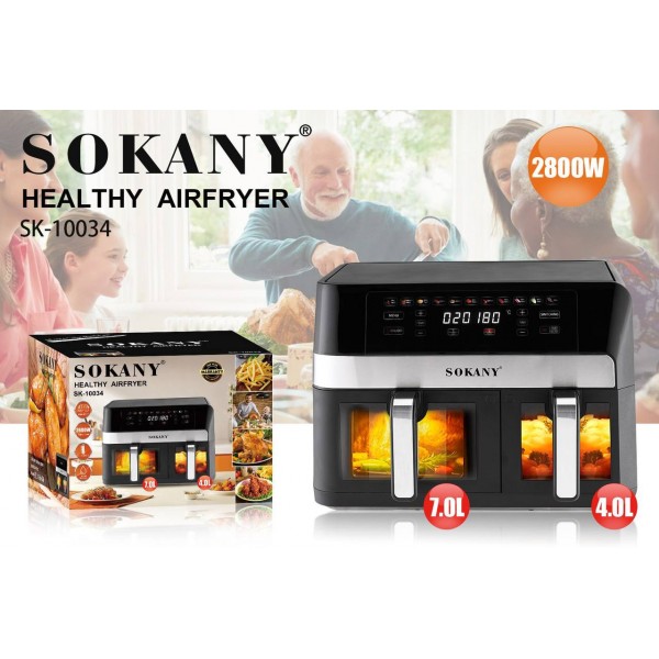 Мультипечь Аэрогриль-фритюрница SOKANY SK-10034 на 11 литров