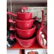 Набір каструль із гранітним антипригарним покриттям Top Kitchen TK-00100, набір посуду 10 предметів червоний