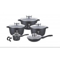 Набор кастрюль Top Kitchen TK00020 и сковорода с гранитным покрытием, из 5 емкостей, черный.