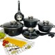 Набір кастрюль Top Kitchen TK00020 та сковорідка, з гранітним покриттям, з 5 ємностей, чорний