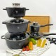 Набір кастрюль Top Kitchen TK00020 та сковорідка, з гранітним покриттям, з 5 ємностей, чорний