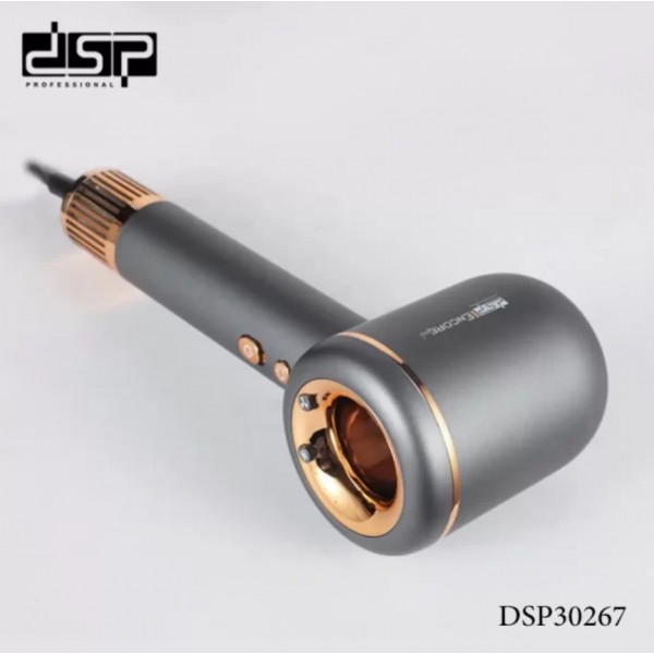 Мощный фен для укладки волос DSP 30267 с двумя насадками 1800 Вт Серый