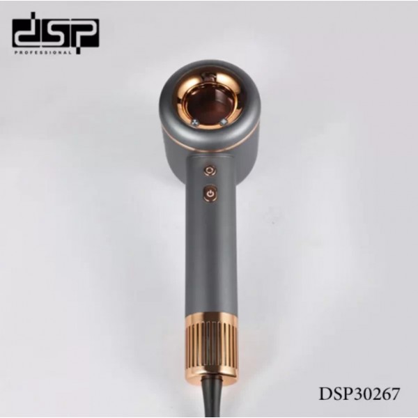 Мощный фен для укладки волос DSP 30267 с двумя насадками 1800 Вт Серый