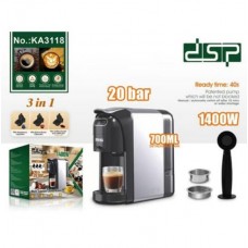 Капсульна кавоварка 3 в 1 DSP KA 3118 1400Вт 20 бар для 3 видів капсул Сріблястий з чорним