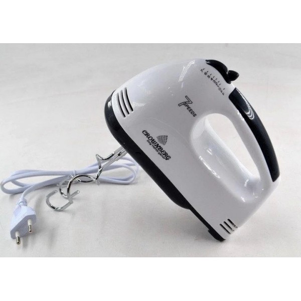 Миксер ручной с чашей 7 режимов 300 Вт Crownberg CB-7320 White
