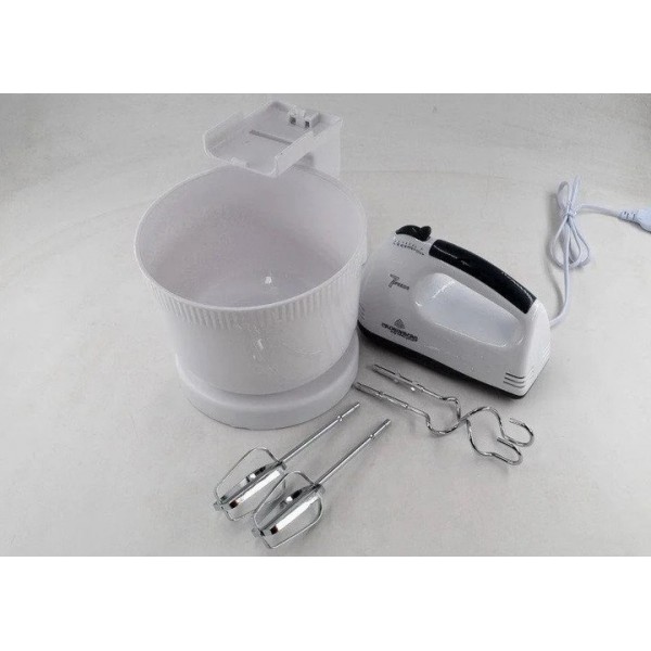 Миксер ручной с чашей 7 режимов 300 Вт Crownberg CB-7320 White