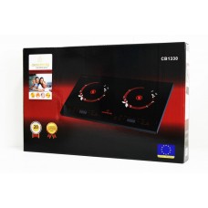 Электрическая Плита Crownberg Cb-1330 Настольная Инфракрасная На 2 Конфорки 4000 Вт Черная