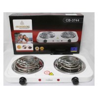 Плита электрическая настольная бытовая Crownberg CB-3744 двухконфорочная спиральная кухонная электроплита 2000 Вт