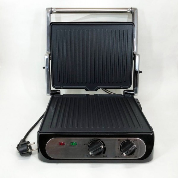 Электрический прижимной контактный гриль Crownberg CB-1042 Серый 2000W 