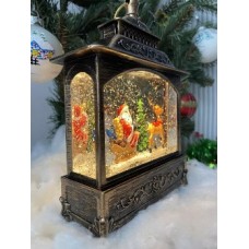Новогодний фонарь Башня с Санта и Олень 801