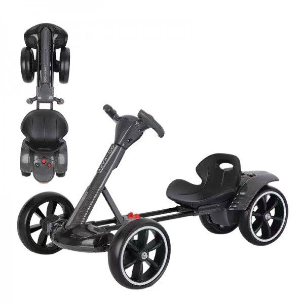 Дитячий електромобіль GO KART F1 з пультом, EVA-колеса, Bluetooth, музика, 390 Вт чорний