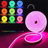 Умная гибкая LED Neon RGB неоновая лента шланг 2 метров от USB управление цветами режимами с телефона Bluetooth приложением и пульт