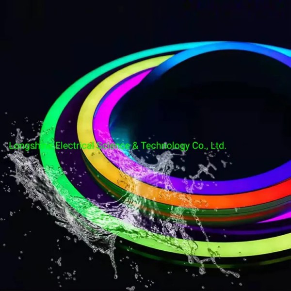 Умная гибкая LED Neon RGB неоновая лента шланг 2 метров от USB управление цветами режимами с телефона Bluetooth приложением и пульт