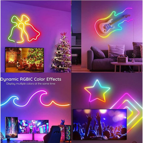 Умная гибкая LED Neon RGB неоновая лента 5 метров от USB цветового управления с телефона