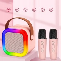 Портативна колонка K12-2 Bluetooth з караоке два мікрофони 10 Вт до 8 годин