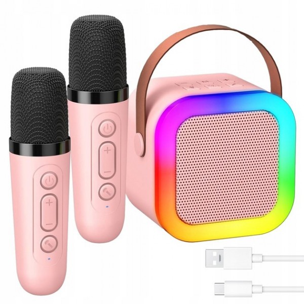 Портативная колонка K12-2 Bluetooth с караоке два микрофона 10 Вт до 8 часов