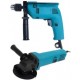 Набор инструментов 2в1 Синий Дрель Болгарка