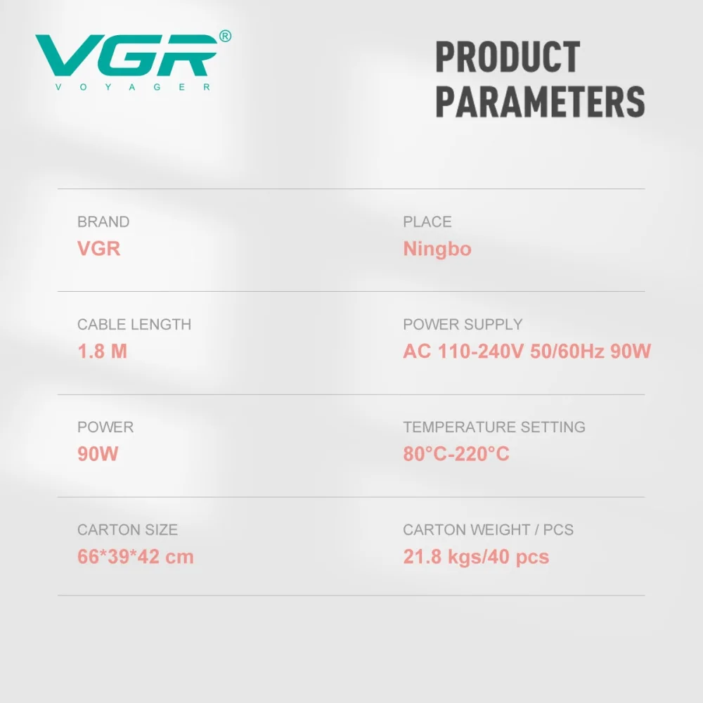 Плойка тройная VGR V-595 WHITE, 5 режимов работы, керамическое покрытие, LED display, 100 Вт
