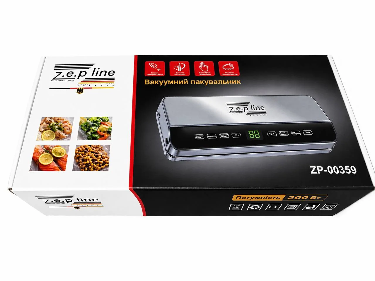 Вакуумный упаковщик 200Вт с сенсорным дисплеем Zepline ZP-00359