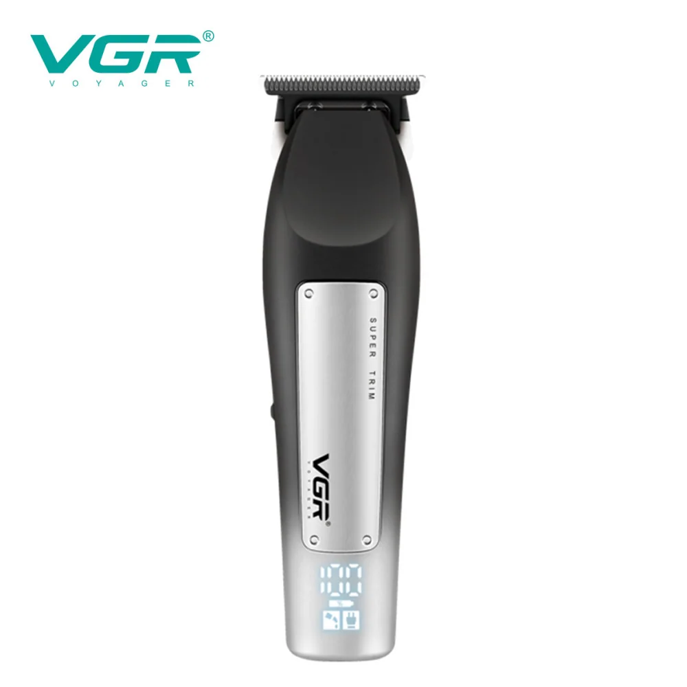 Машинка (триммер) для стрижки волос VGR V-939 BLACK, 4 насадки, LED Display