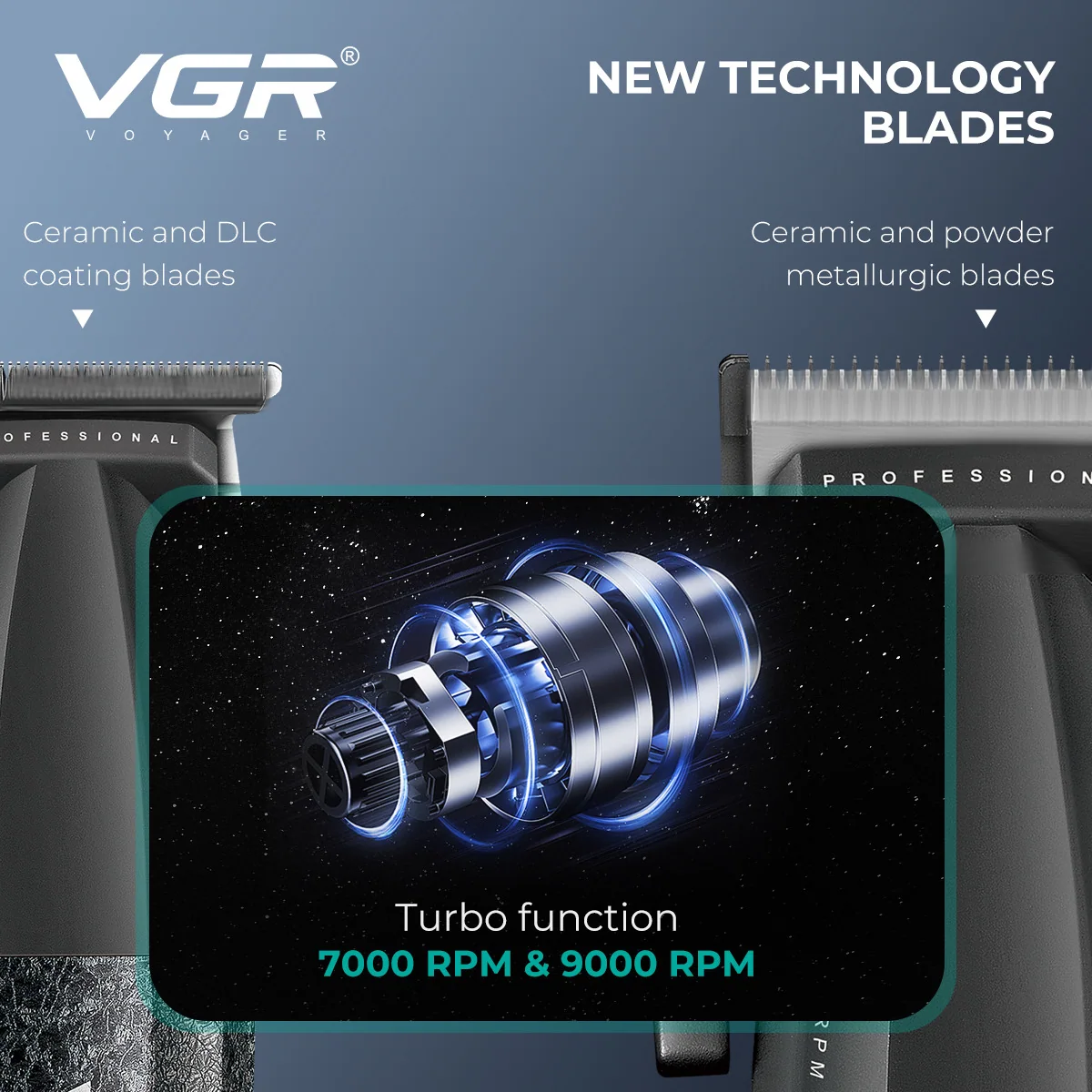 Комплект VGR 3 в 1 V-640 S3 BLACK, машинка для стрижки (clipper), триммер и электробритва (шейвер)