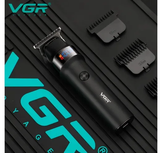 Триммер аккумуляторный VGR V-987, 4 насадки, LED дисплей