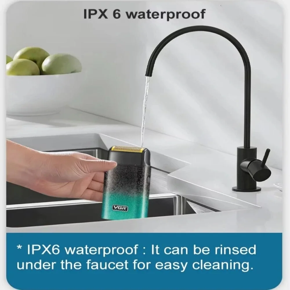 Электробритва VGR V-326 шейвер GREEN, IPX6