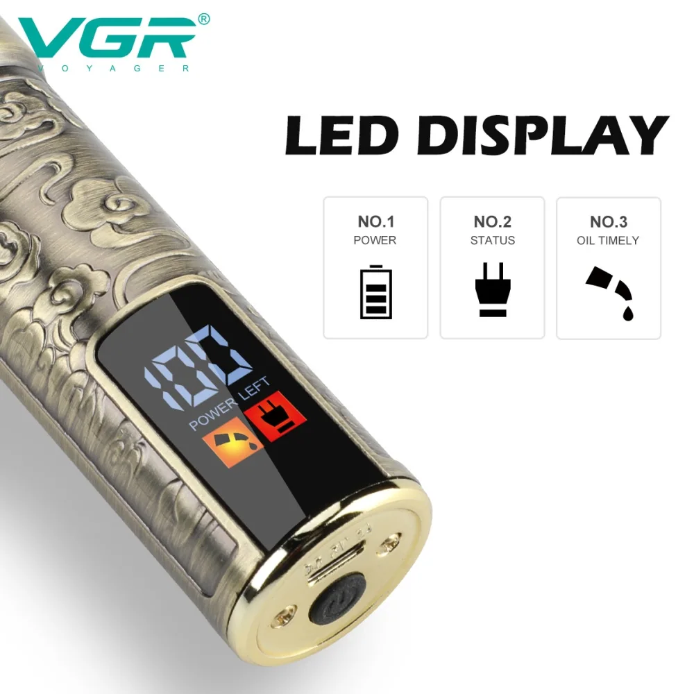 Триммер VGR V-073, 4 насадки, LED display
