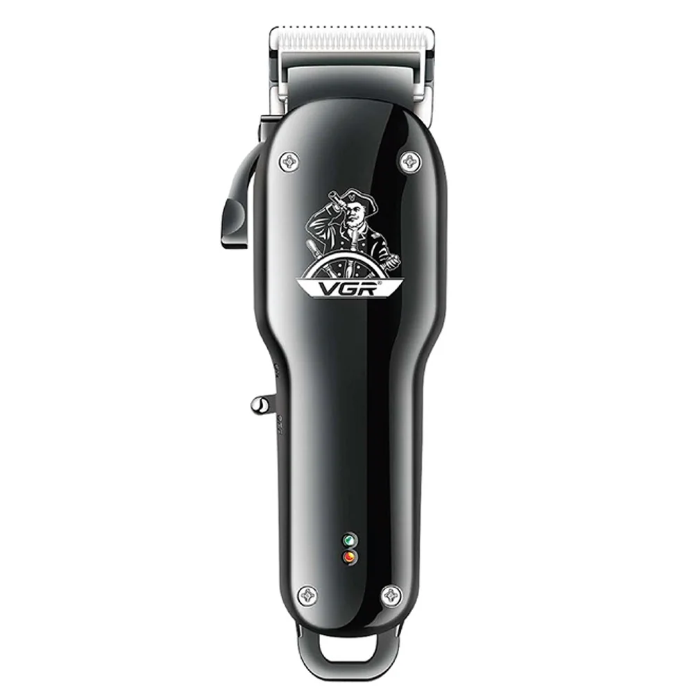 Аккумуляторная машинка для стрижки (clipper) VGR V-679 BLACK, 4 насадки