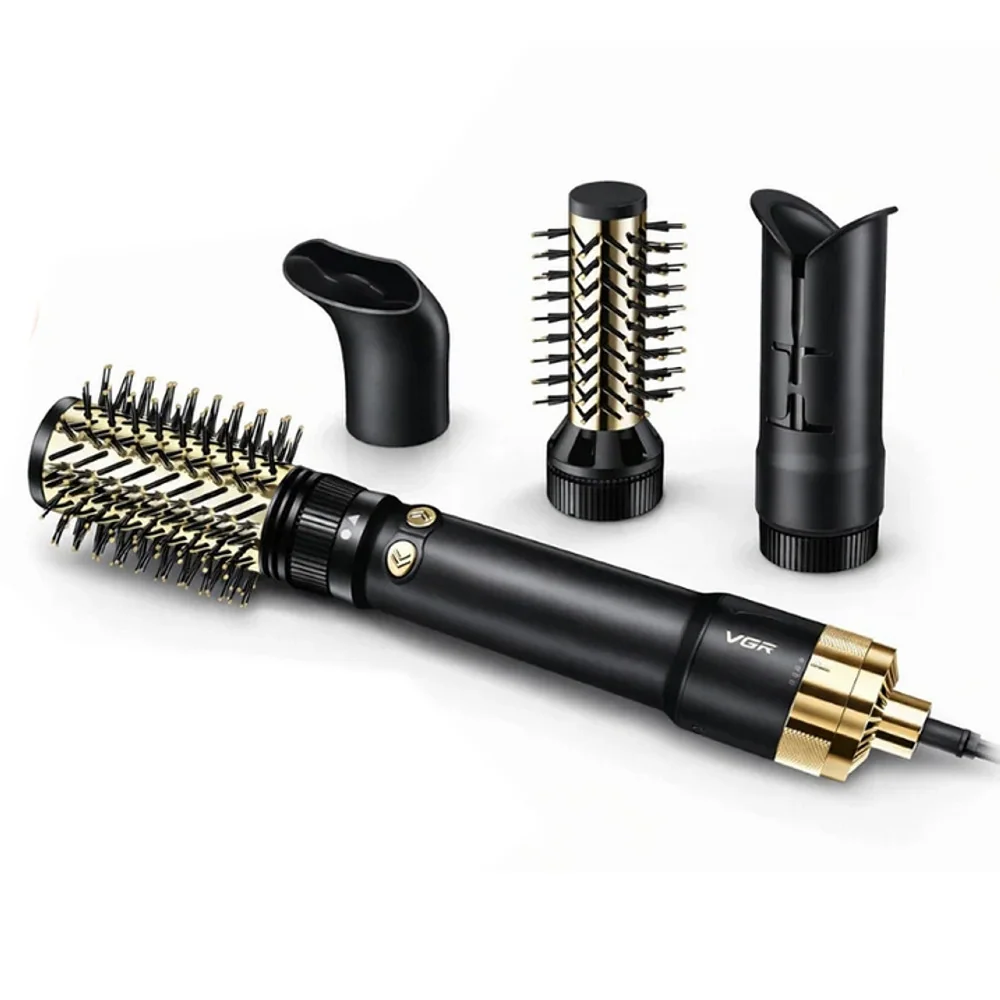 Фен-стайлер VGR 4 в 1 V-481 BLACK, 4 насадки, 2 скорости, 3 режима температуры, 1000W
