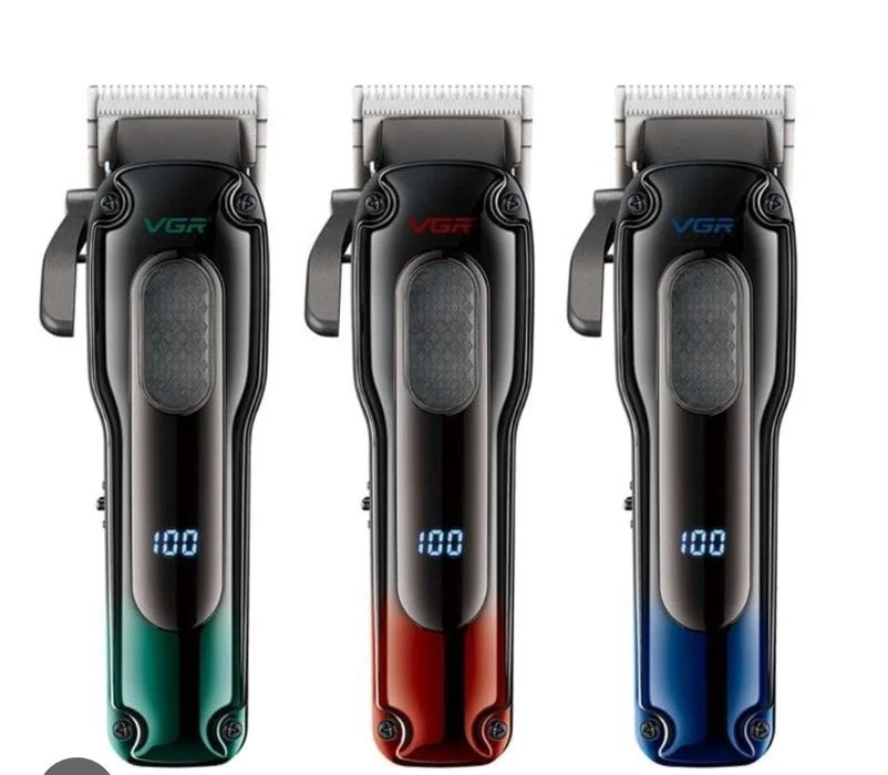 Аккумуляторная машинка для стрижки (clipper) VGR V-013 GREEN, 8 насадок, 6500 RPM, 2000 mAh, LED display