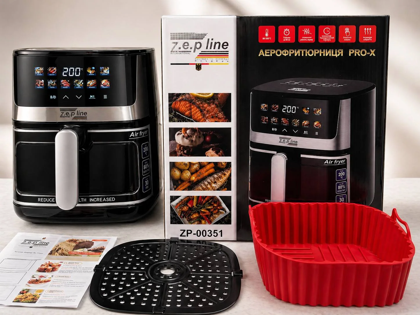 Фритюрница 8л с Двумя тенами 2200 Вт Zepline ZP-00351 с силиконовой формой в комплекте