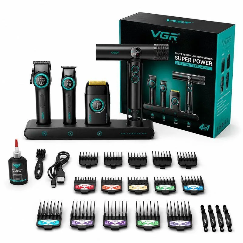 Професійна машинка для стрижки VGR STEPLESS PRO 4 IN 1.(10731)