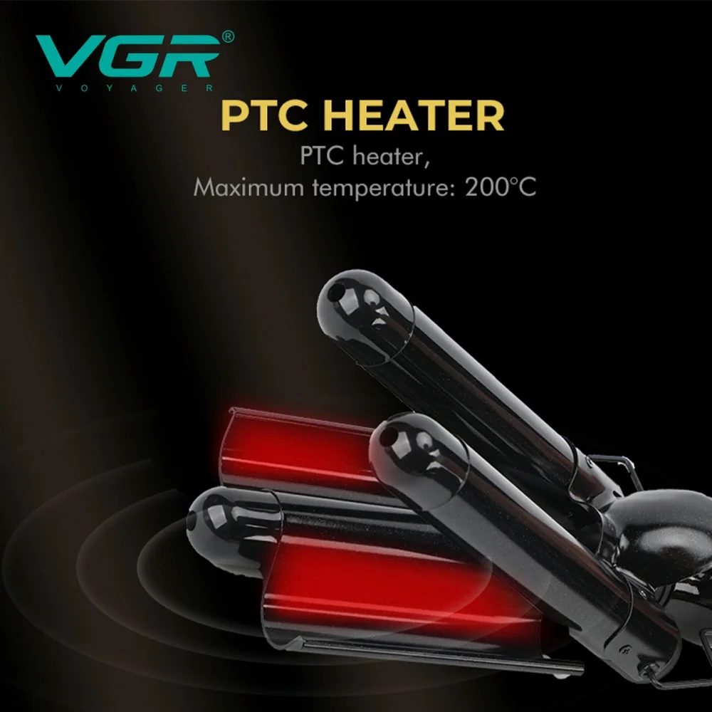 Плойка тройная VGR V-590 PURPLE, 140-200°C, керамическое покрытие, LED display, 130W