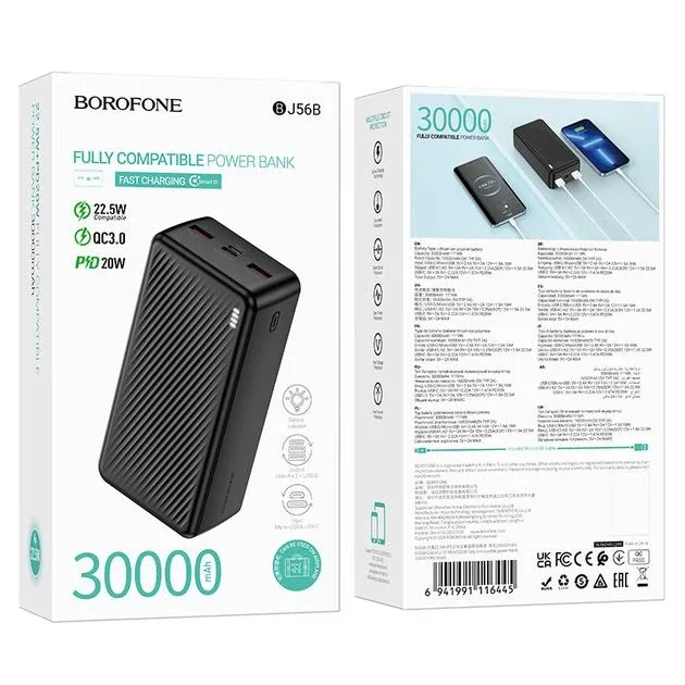 Power Bank BOROFONE BJ56B 30000mAh 22.5W