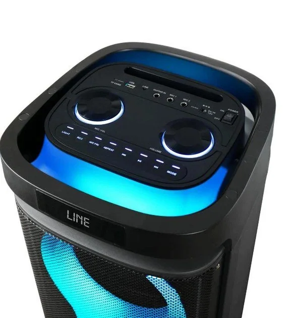 Акустическая переносная Bluetooth колонка GD-2890 с двумя радиомикрофонами 2*8" 60 Вт FM, USB, AUX, RGB