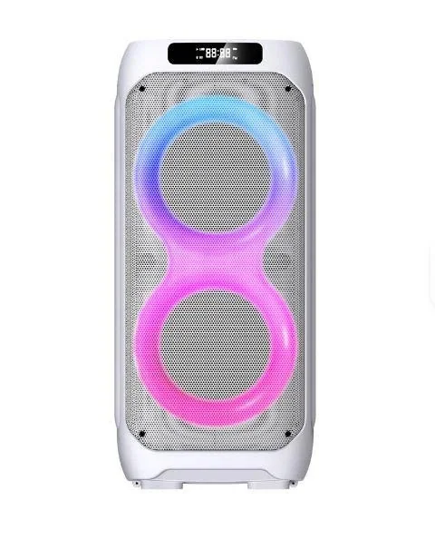Акустическая переносная Bluetooth колонка LT-2231 с двумя радиомикрофонами 2*8" 60 Вт FM, USB, AUX, RGB